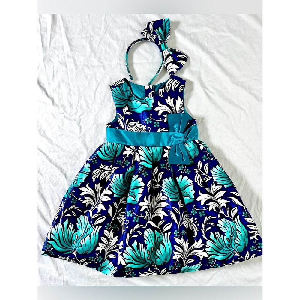 Dressed Up by Gymboree Girls Floral Party Dress w/ Headband Size 4T